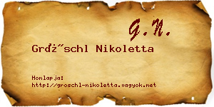 Gröschl Nikoletta névjegykártya